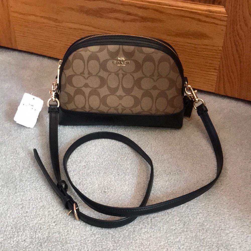 NWT Coach Signature “C” Brown Crossbody